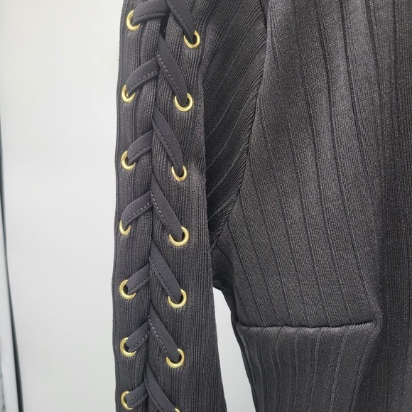 Jennifer Lopez Midnight Romance Lace Up Sleeve Dress Sz 4 - Picture 6 of 12